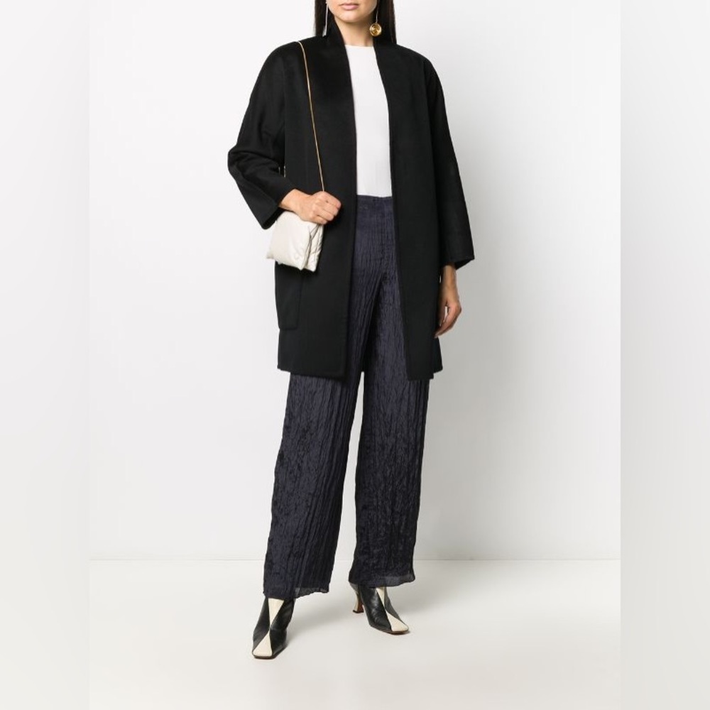 Vince Black Crinkled Wide-Leg Pants - Picture 7 of 7
